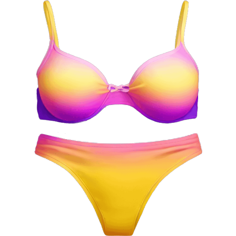 Pink purple and yellow ombré bikini emoji