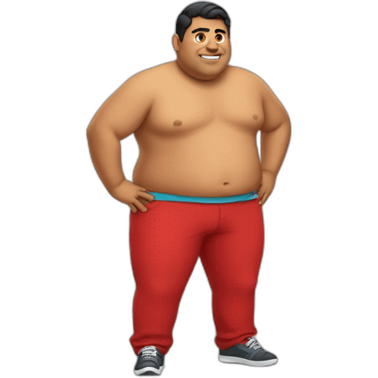 Fat latino Guy with red pants emoji