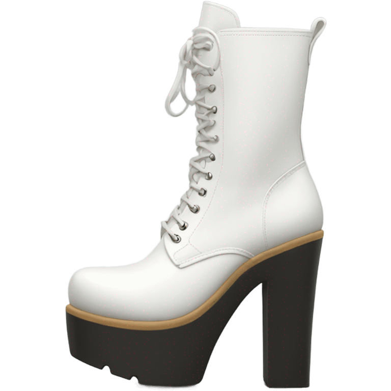 Platform WOLFE High boots white leather emoji