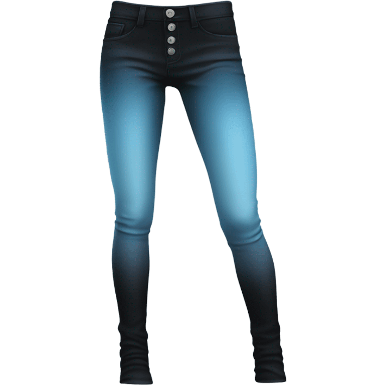 Realistic isolated pair of light sky blue to black ombre jegging pants. emoji