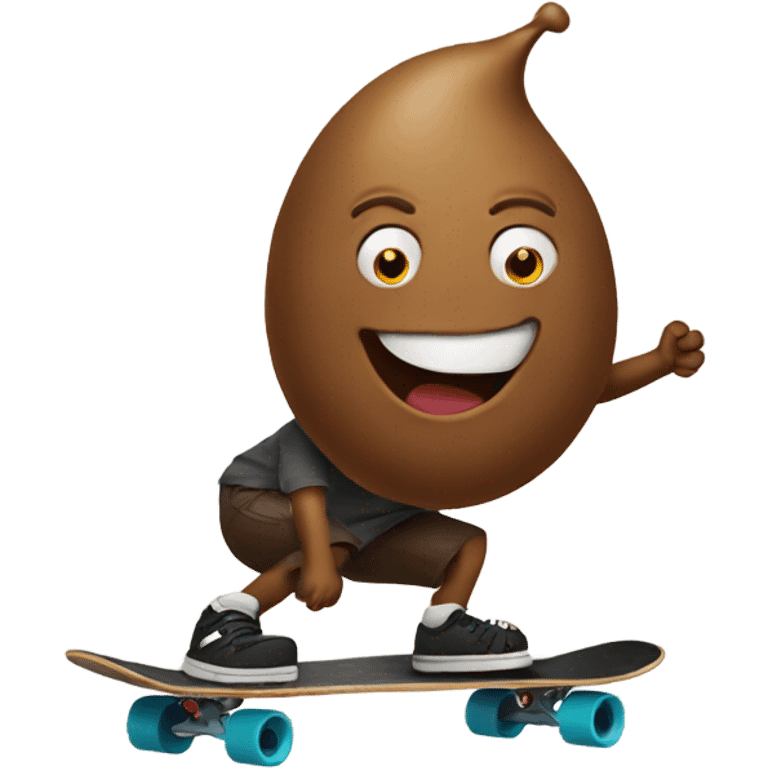 Poop emoji riding a skateboard  emoji