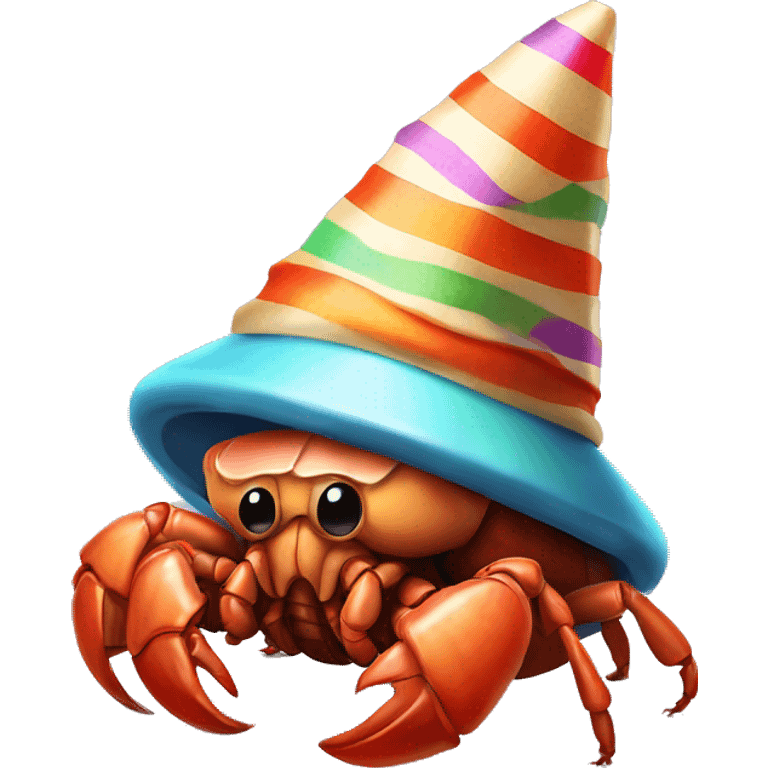 Hermit crab in a party hat emoji