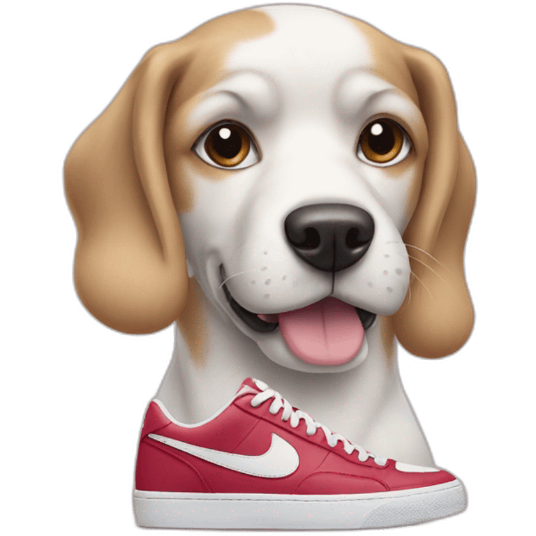 Dog wearing Nike sneakers emoji