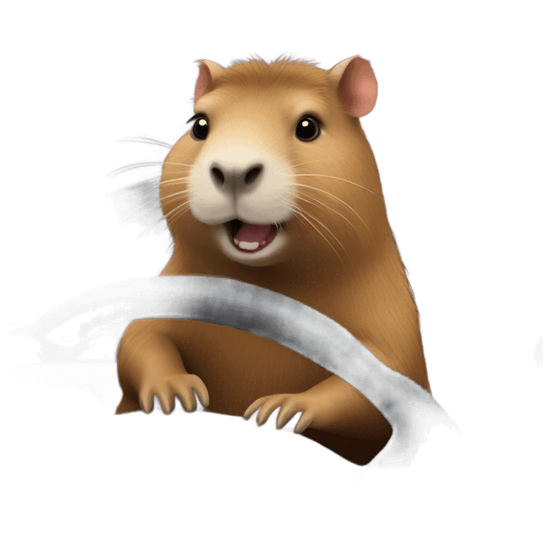 Capybara driving a lexus emoji