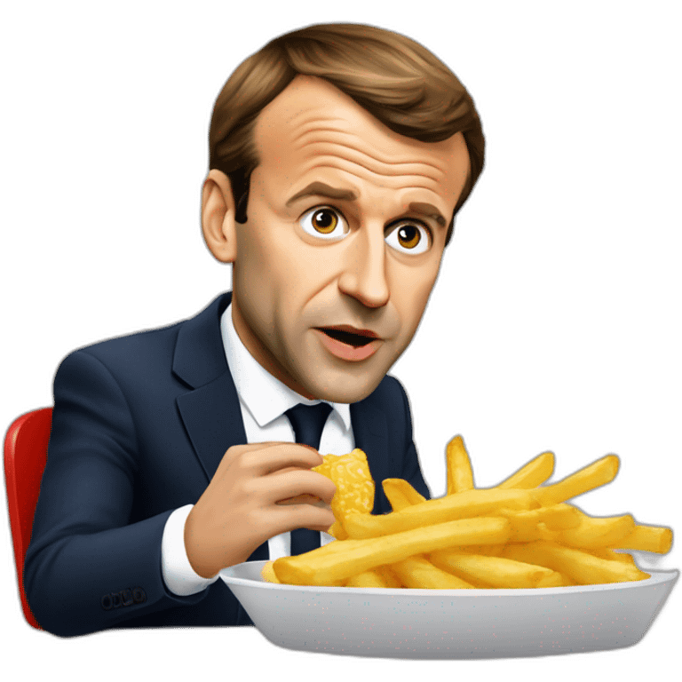 emmanuel macron qui mange des frites emoji