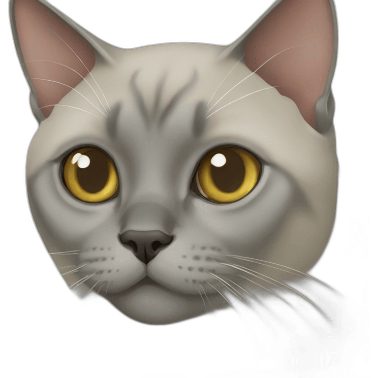 Grey burmese cat emoji