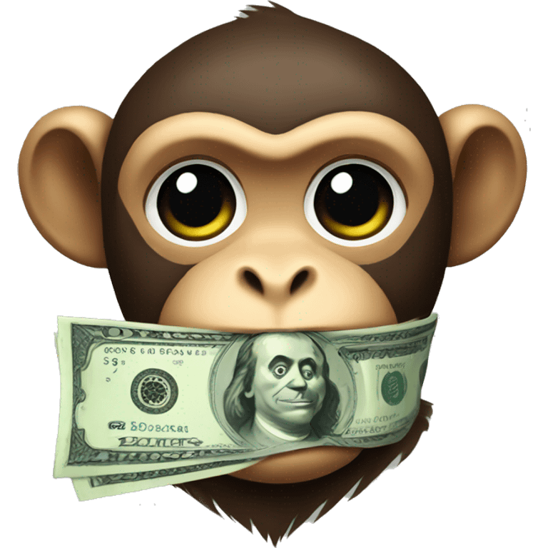 monkey with a bandana around its head hold money emoji