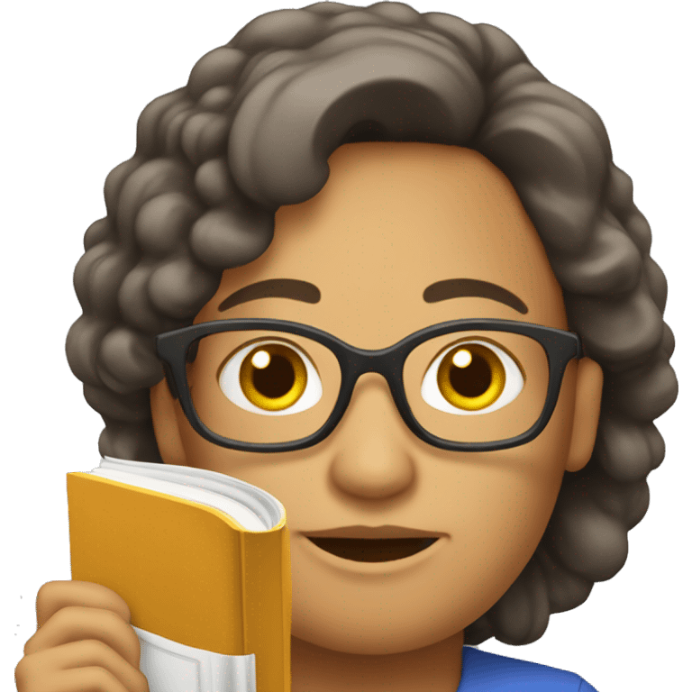 a teacher with a book emoji