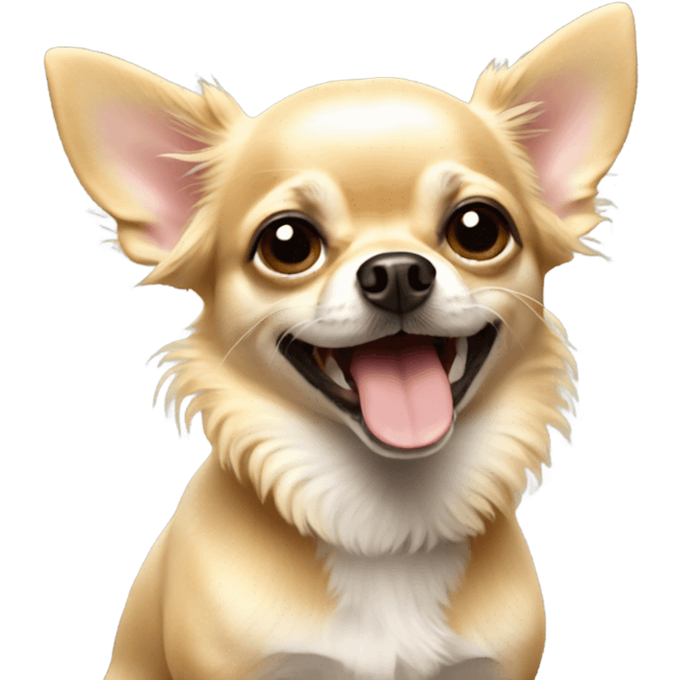 Blond chihuahua happy emoji