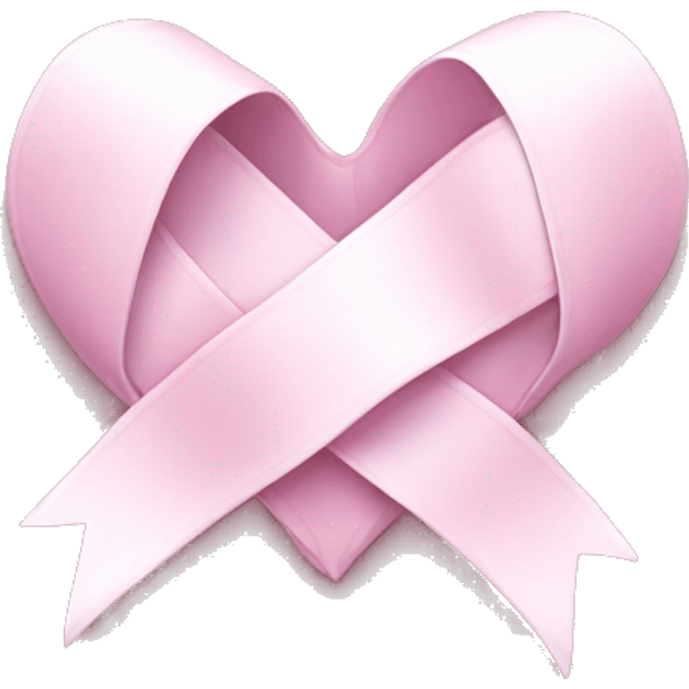 pink heart white ribbon emoji