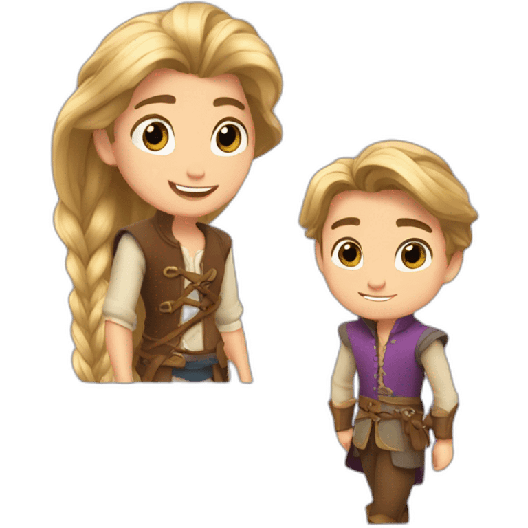 Rapunzel with Flinn Ryder emoji