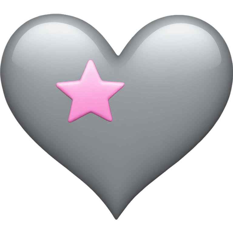 Grey heart pink stars emoji