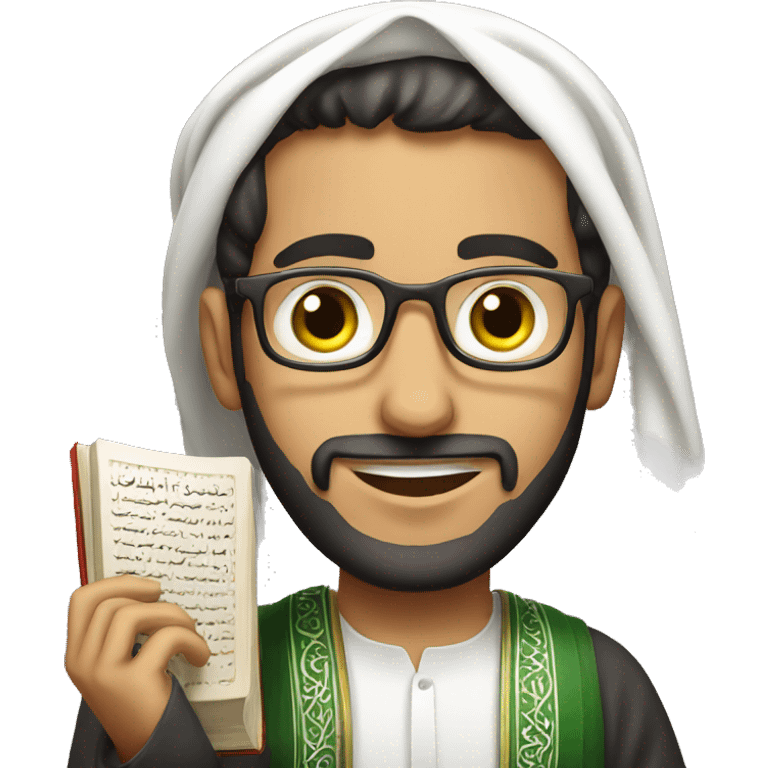 arab guy with quran emoji