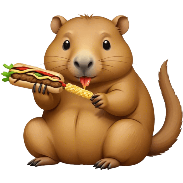 Capybara eating a kebab  emoji