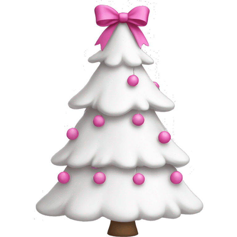 white christmas tree with pink bows emoji