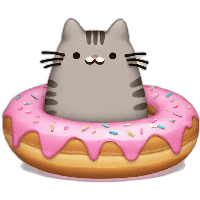 Pusheen with donut emoji