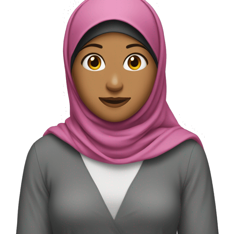 girl taking hijabi headwear off after filming a movie emoji