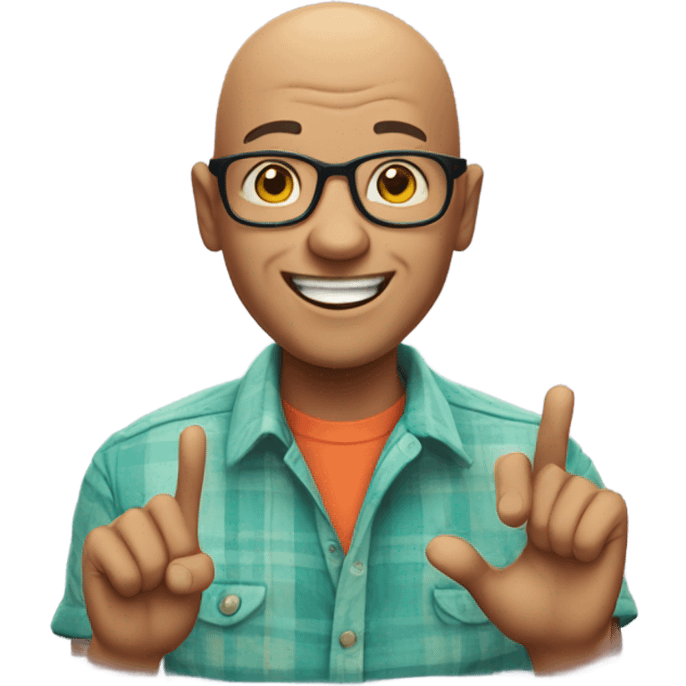 Funny bald man emoji