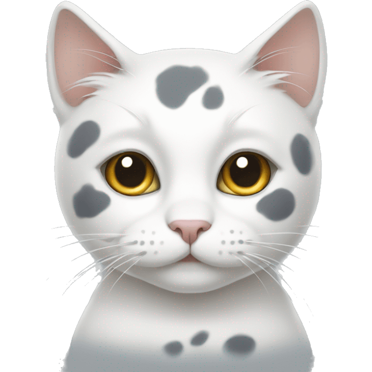 white cat with grey spots emoji