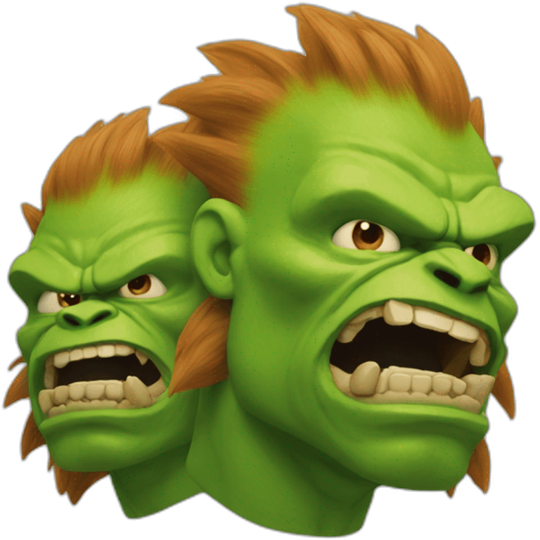 Blanka with two heads emoji