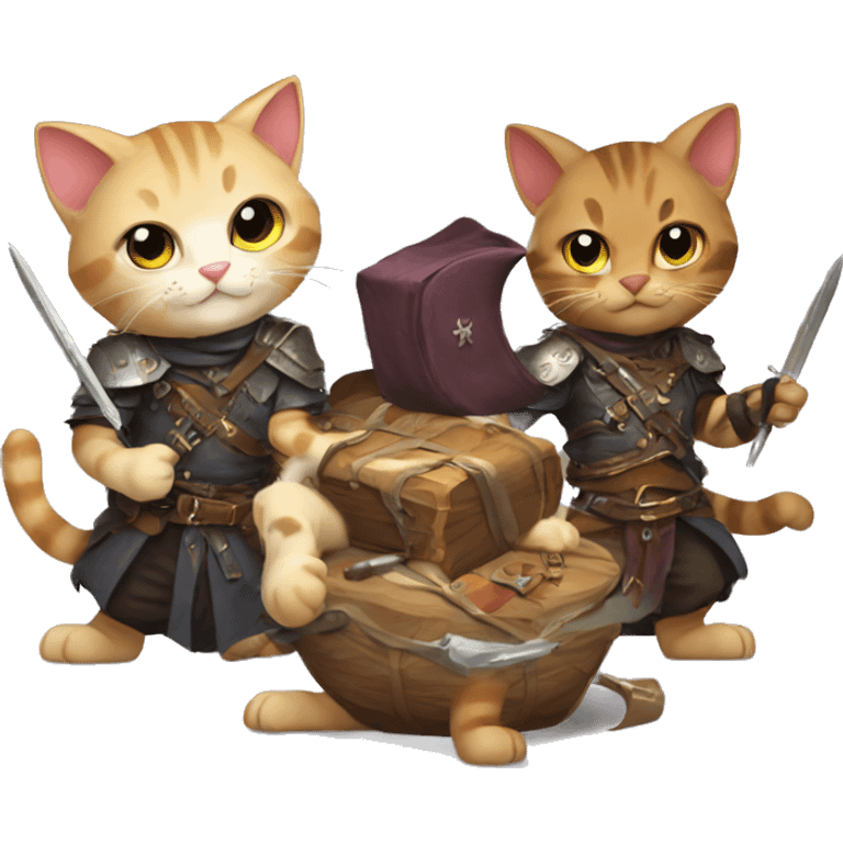 cats playing dnd emoji