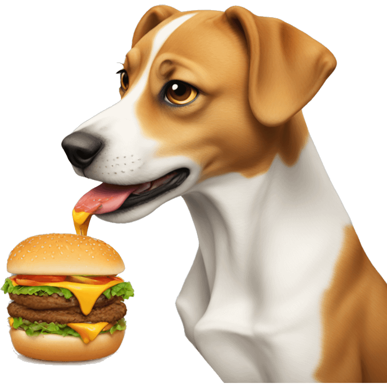 dog eating a burger  emoji