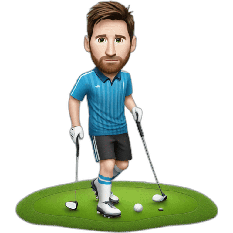 Messi plays golf emoji