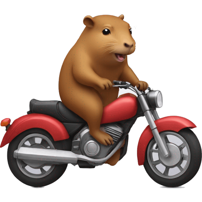 Capybara riding the motorcycle  emoji