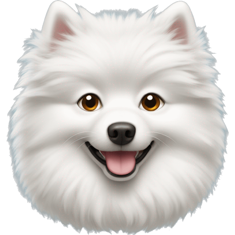 white fluffy spitz  emoji