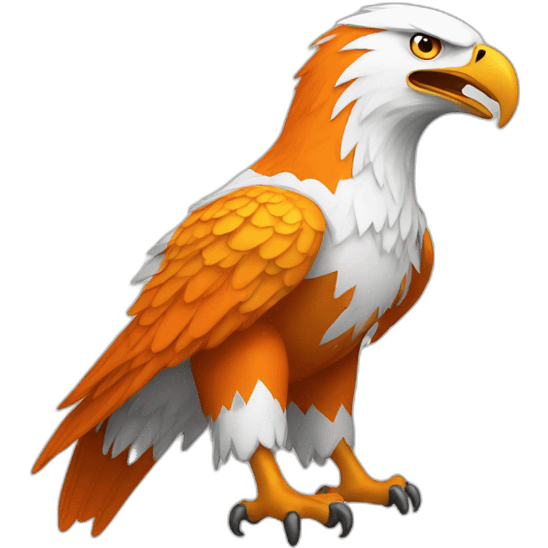 Fierce Orange and white eagle emoji