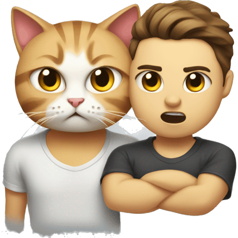 cat with his angrygirlfriend emoji