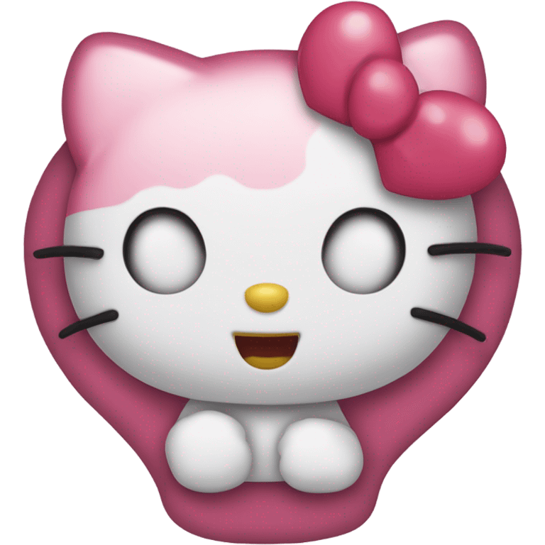 Hello kitty whit heart emoji