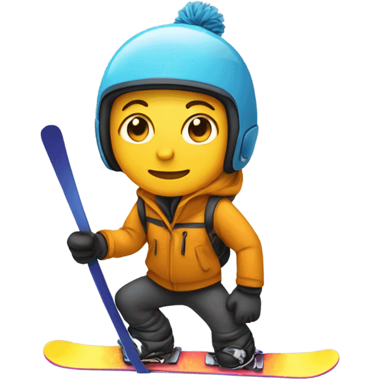 person with a ski mark on a snow board  emoji