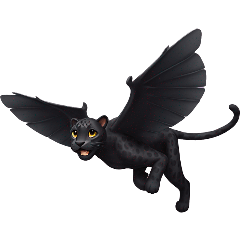 winged black leopard flying emoji