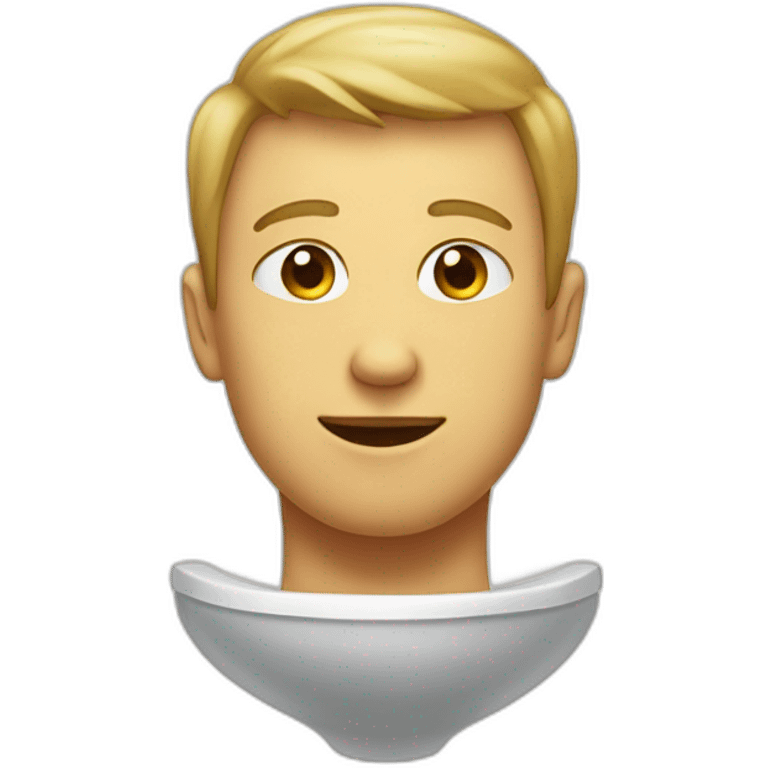 male head and neck sticking out of a toliet emoji