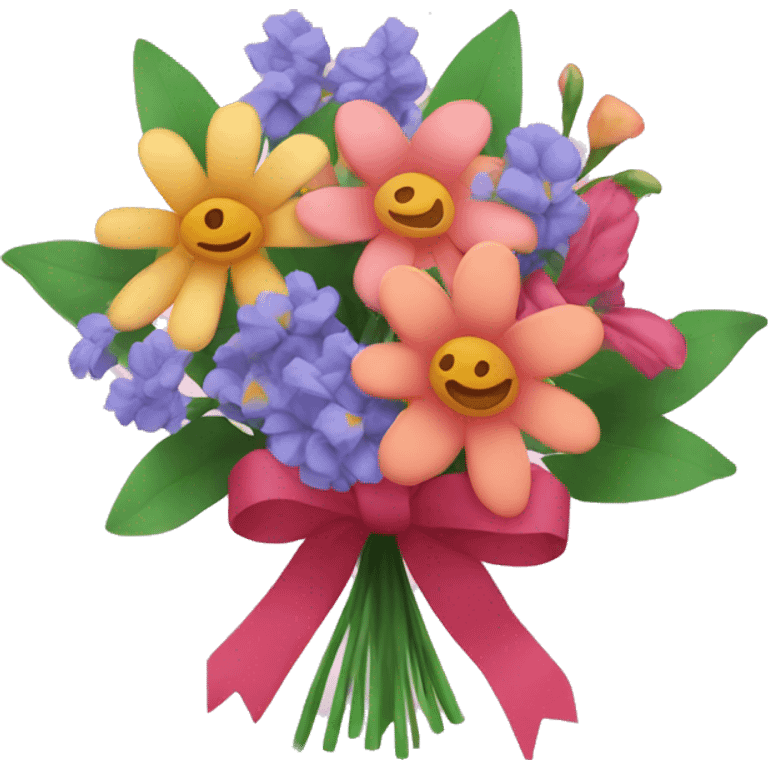 flower bouquet with ribbon emoji