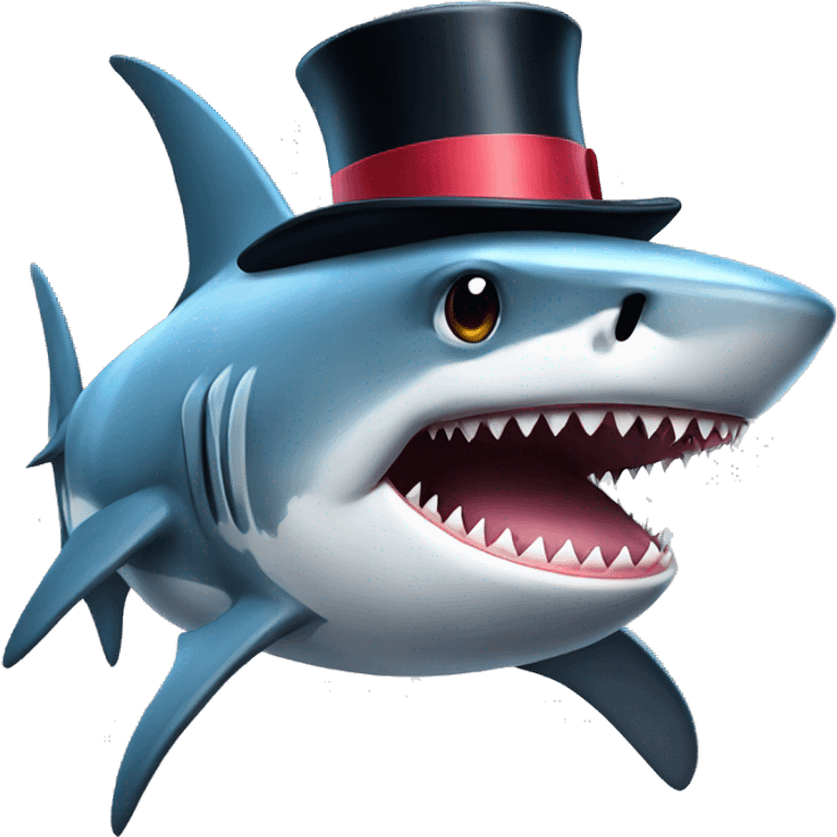 Shark with tophat emoji