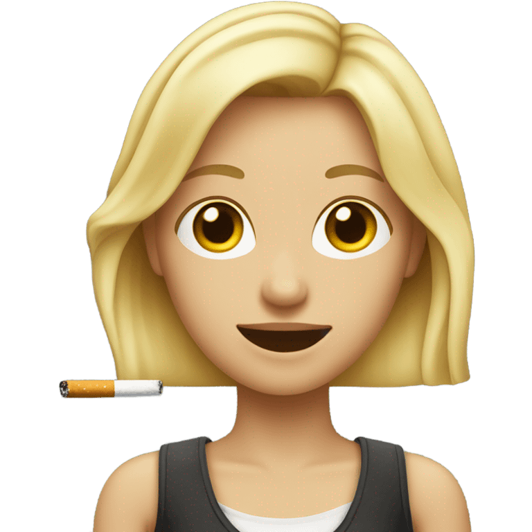 blonde girl smoking  emoji