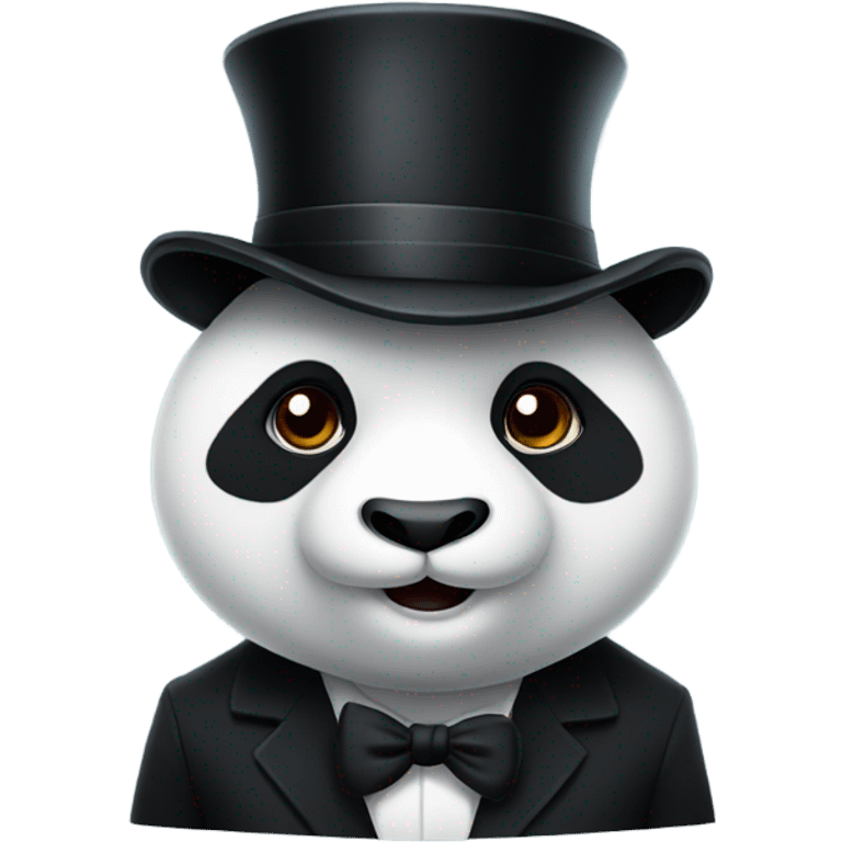 Panda with top hat emoji