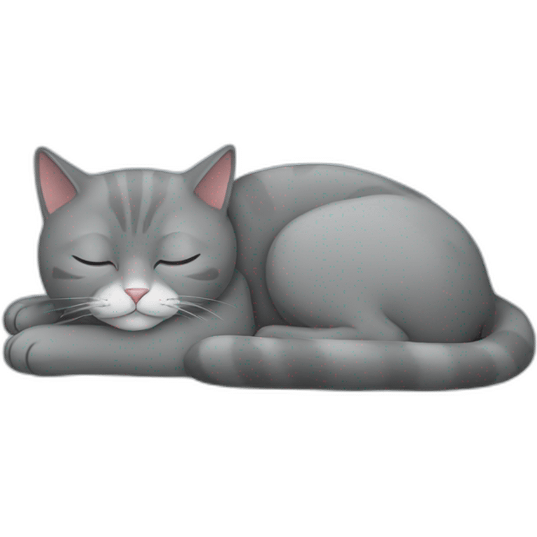 Grey cat sleeping emoji