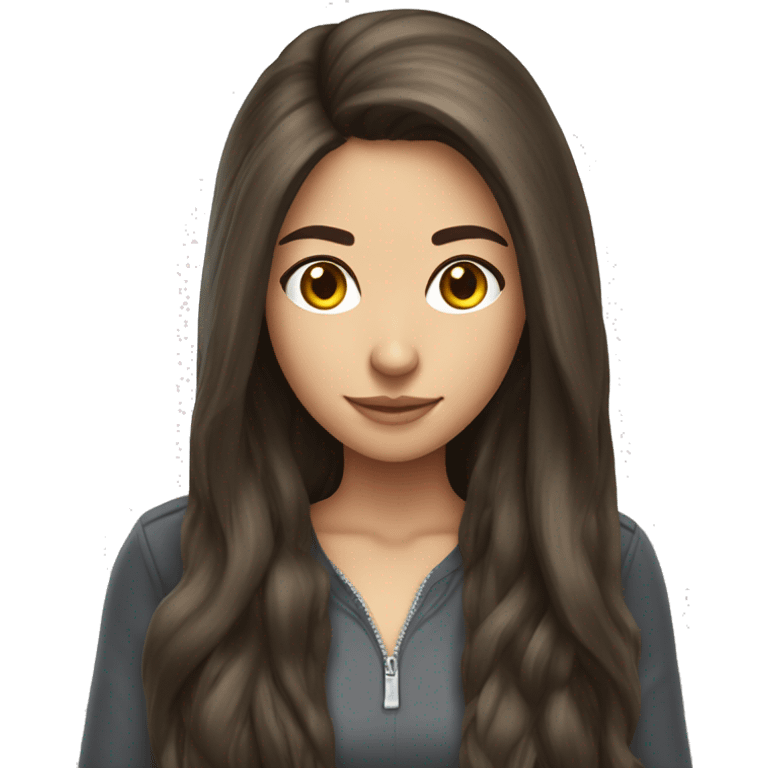 long hair brunette girl gamer emoji