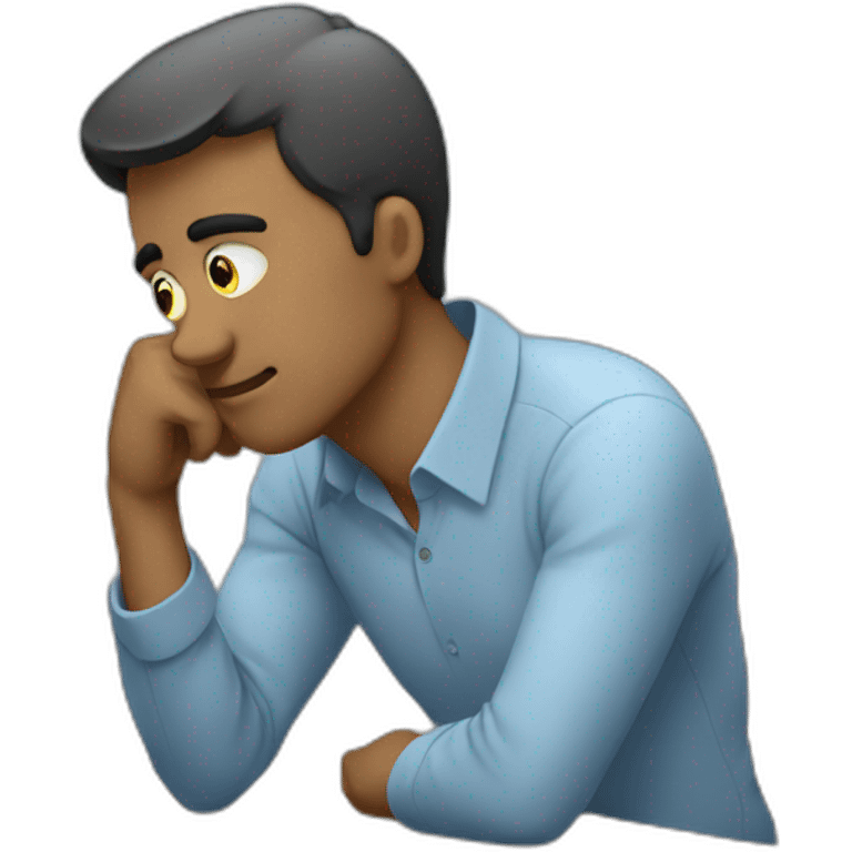 Man thinking about data emoji