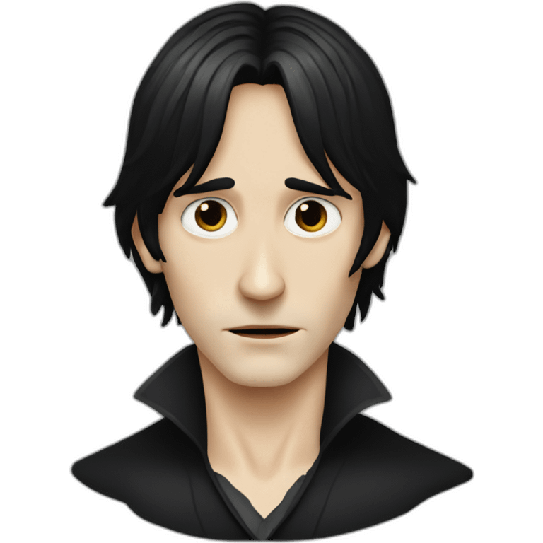 young mads mikkelsen as a sad black haired vampire emoji