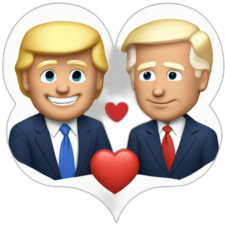 joe biden and donald trump showing love emoji