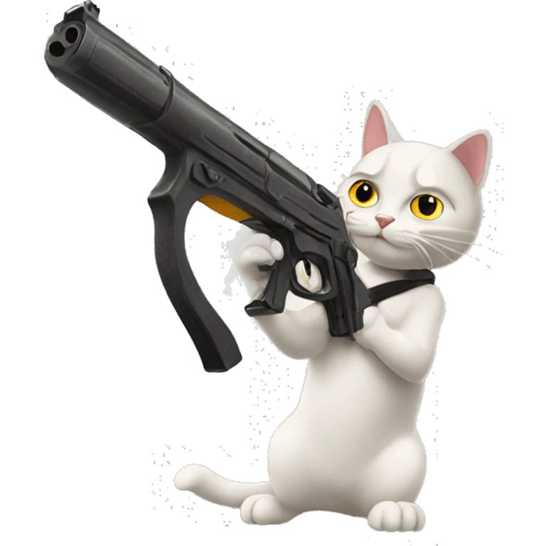 Cat with gun emoji