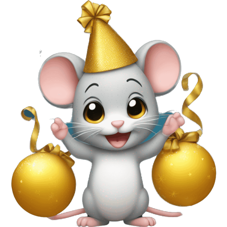 Happy new year mouse emoji