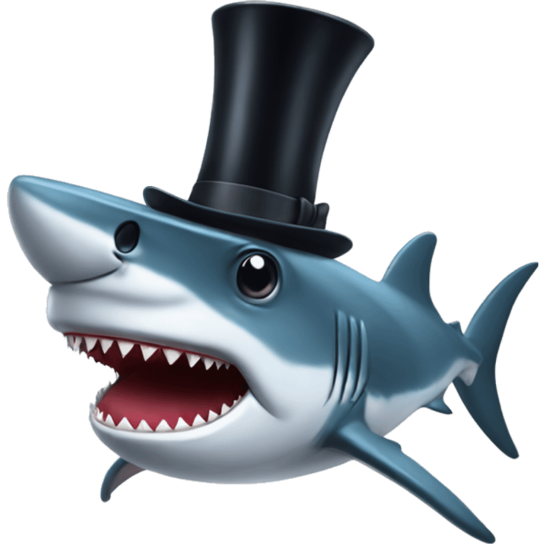 Shark with a top hat emoji