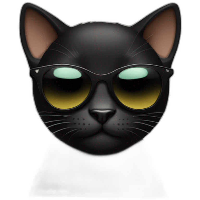 black cat with sunglasses emoji