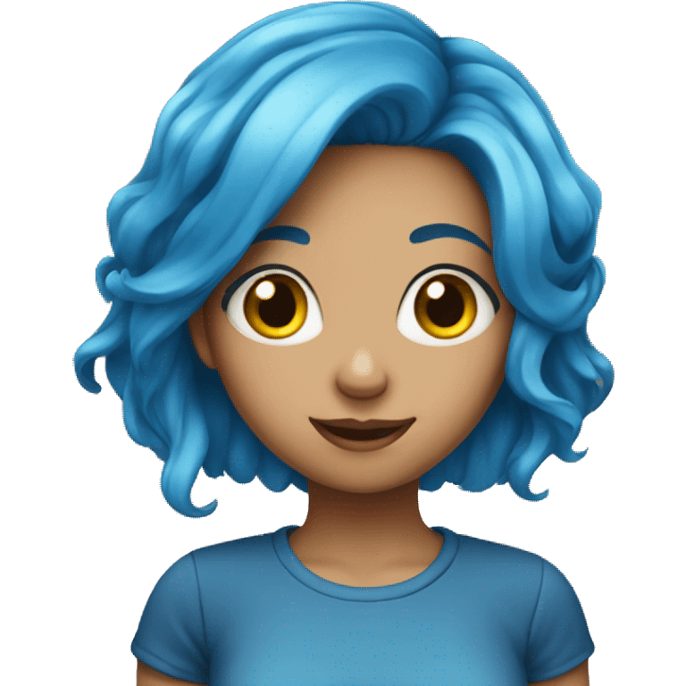 blue haired girl  emoji