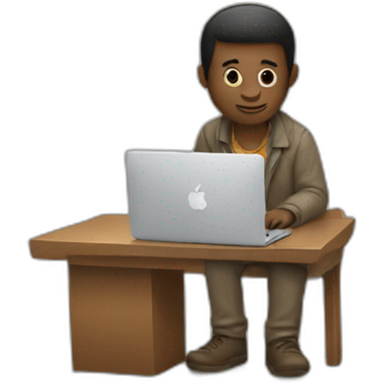 un homme qui utilise un macbook pro emoji